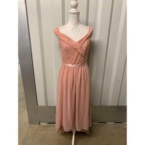 VTG Homrain Formal Dress Retro Boho Prom Y2K Cottage Fairy Pink Lace Size Medium